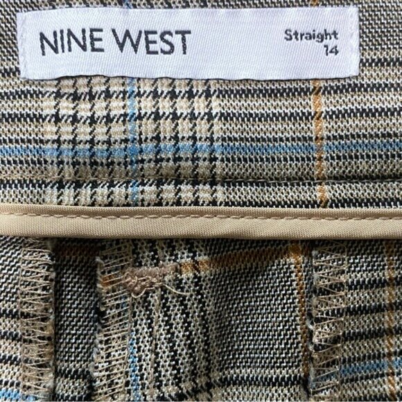 Nine‎ West Women's Plaid Straight Leg Pants Size 14 - Picture 7 of 9
